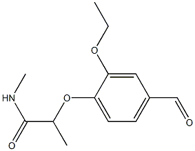 2-(2-ethoxy-4-formylphenoxy)-N-methylpropanamide Struktur