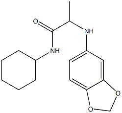 2-(2H-1,3-benzodioxol-5-ylamino)-N-cyclohexylpropanamide,,结构式