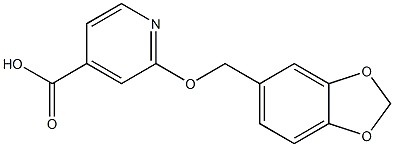 2-(2H-1,3-benzodioxol-5-ylmethoxy)pyridine-4-carboxylic acid Struktur