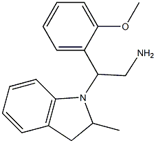 2-(2-methoxyphenyl)-2-(2-methyl-2,3-dihydro-1H-indol-1-yl)ethan-1-amine,,结构式