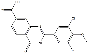 2-(3-chloro-4,5-dimethoxyphenyl)-4-oxo-3,4-dihydroquinazoline-7-carboxylic acid,,结构式