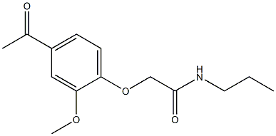 2-(4-acetyl-2-methoxyphenoxy)-N-propylacetamide,,结构式