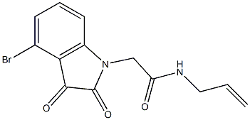 2-(4-bromo-2,3-dioxo-2,3-dihydro-1H-indol-1-yl)-N-(prop-2-en-1-yl)acetamide 化学構造式