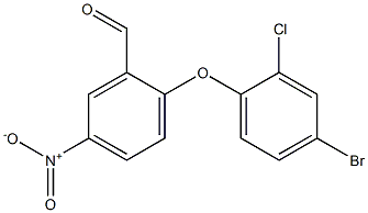 2-(4-bromo-2-chlorophenoxy)-5-nitrobenzaldehyde 化学構造式