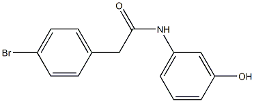 2-(4-bromophenyl)-N-(3-hydroxyphenyl)acetamide 化学構造式