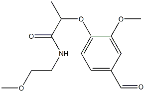 2-(4-formyl-2-methoxyphenoxy)-N-(2-methoxyethyl)propanamide Struktur