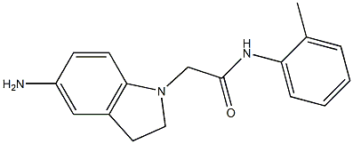 2-(5-amino-2,3-dihydro-1H-indol-1-yl)-N-(2-methylphenyl)acetamide,,结构式