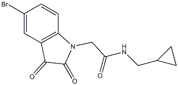2-(5-bromo-2,3-dioxo-2,3-dihydro-1H-indol-1-yl)-N-(cyclopropylmethyl)acetamide Struktur