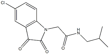 2-(5-chloro-2,3-dioxo-2,3-dihydro-1H-indol-1-yl)-N-(2-methylpropyl)acetamide,,结构式