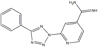 2-(5-phenyl-2H-1,2,3,4-tetrazol-2-yl)pyridine-4-carboximidamide,,结构式