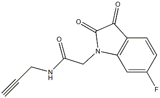 2-(6-fluoro-2,3-dioxo-2,3-dihydro-1H-indol-1-yl)-N-(prop-2-yn-1-yl)acetamide 化学構造式