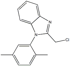 2-(chloromethyl)-1-(2,5-dimethylphenyl)-1H-1,3-benzodiazole 结构式