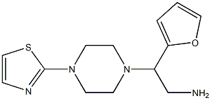 2-(furan-2-yl)-2-[4-(1,3-thiazol-2-yl)piperazin-1-yl]ethan-1-amine Struktur