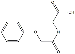 2-(N-methyl-2-phenoxyacetamido)acetic acid 化学構造式