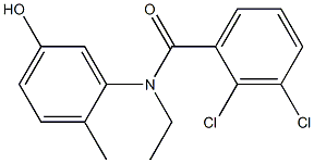 2,3-dichloro-N-ethyl-N-(5-hydroxy-2-methylphenyl)benzamide 化学構造式