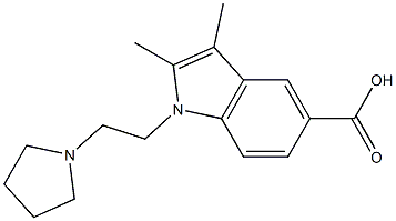2,3-dimethyl-1-[2-(pyrrolidin-1-yl)ethyl]-1H-indole-5-carboxylic acid 化学構造式