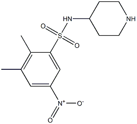 2,3-dimethyl-5-nitro-N-(piperidin-4-yl)benzene-1-sulfonamide,,结构式