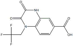 2,3-dioxo-1-(2,2,2-trifluoroethyl)-1,2,3,4-tetrahydroquinoxaline-6-carboxylic acid 化学構造式