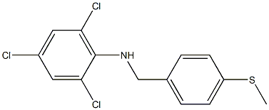 2,4,6-trichloro-N-{[4-(methylsulfanyl)phenyl]methyl}aniline 化学構造式