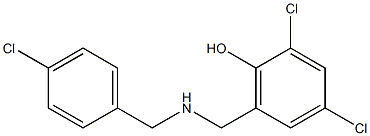 2,4-dichloro-6-({[(4-chlorophenyl)methyl]amino}methyl)phenol 化学構造式