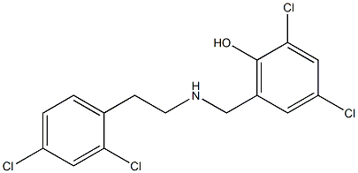 2,4-dichloro-6-({[2-(2,4-dichlorophenyl)ethyl]amino}methyl)phenol 化学構造式
