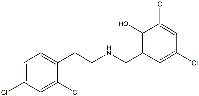 2,4-dichloro-6-({[2-(2,4-dichlorophenyl)ethyl]amino}methyl)phenol Struktur