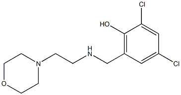 2,4-dichloro-6-({[2-(morpholin-4-yl)ethyl]amino}methyl)phenol Struktur