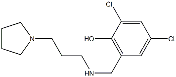 2,4-dichloro-6-({[3-(pyrrolidin-1-yl)propyl]amino}methyl)phenol,,结构式