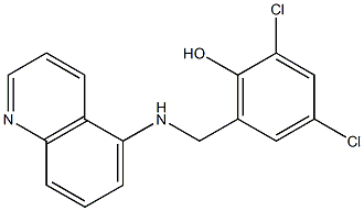2,4-dichloro-6-[(quinolin-5-ylamino)methyl]phenol,,结构式