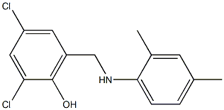 2,4-dichloro-6-{[(2,4-dimethylphenyl)amino]methyl}phenol Struktur