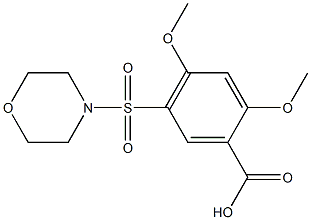 2,4-dimethoxy-5-(morpholin-4-ylsulfonyl)benzoic acid 化学構造式