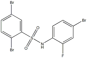 2,5-dibromo-N-(4-bromo-2-fluorophenyl)benzene-1-sulfonamide Struktur