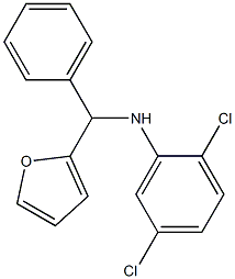 2,5-dichloro-N-[furan-2-yl(phenyl)methyl]aniline,,结构式