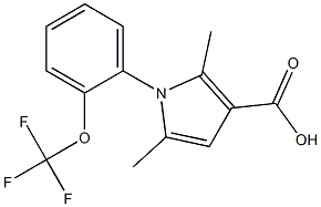 2,5-dimethyl-1-[2-(trifluoromethoxy)phenyl]-1H-pyrrole-3-carboxylic acid,,结构式