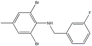 2,6-dibromo-N-[(3-fluorophenyl)methyl]-4-methylaniline,,结构式