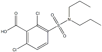 2,6-dichloro-3-(dipropylsulfamoyl)benzoic acid Struktur