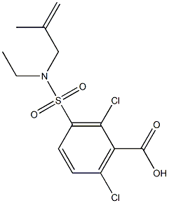 2,6-dichloro-3-[ethyl(2-methylprop-2-en-1-yl)sulfamoyl]benzoic acid 化学構造式