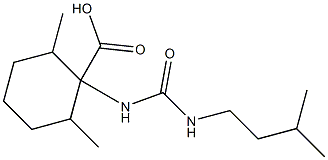 2,6-dimethyl-1-{[(3-methylbutyl)carbamoyl]amino}cyclohexane-1-carboxylic acid,,结构式