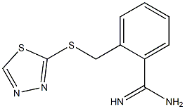 2-[(1,3,4-thiadiazol-2-ylsulfanyl)methyl]benzene-1-carboximidamide 化学構造式