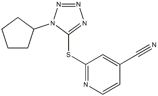 2-[(1-cyclopentyl-1H-1,2,3,4-tetrazol-5-yl)sulfanyl]pyridine-4-carbonitrile Structure