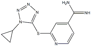 2-[(1-cyclopropyl-1H-1,2,3,4-tetrazol-5-yl)sulfanyl]pyridine-4-carboximidamide,,结构式