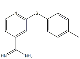 2-[(2,4-dimethylphenyl)sulfanyl]pyridine-4-carboximidamide,,结构式