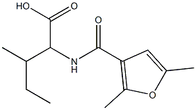 2-[(2,5-dimethyl-3-furoyl)amino]-3-methylpentanoic acid,,结构式