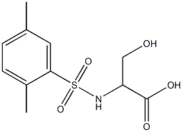 2-[(2,5-dimethylbenzene)sulfonamido]-3-hydroxypropanoic acid Struktur