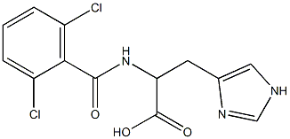 2-[(2,6-dichlorophenyl)formamido]-3-(1H-imidazol-4-yl)propanoic acid,,结构式