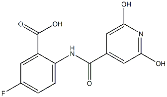 2-[(2,6-dihydroxyisonicotinoyl)amino]-5-fluorobenzoic acid Structure