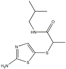 2-[(2-amino-1,3-thiazol-5-yl)sulfanyl]-N-(2-methylpropyl)propanamide 化学構造式