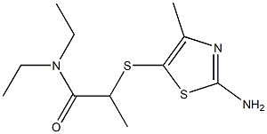 2-[(2-amino-4-methyl-1,3-thiazol-5-yl)sulfanyl]-N,N-diethylpropanamide 化学構造式