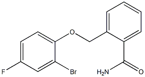 2-[(2-bromo-4-fluorophenoxy)methyl]benzamide,,结构式