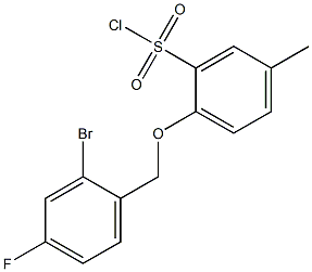 2-[(2-bromo-4-fluorophenyl)methoxy]-5-methylbenzene-1-sulfonyl chloride